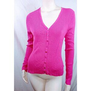 C'est City Knits Stretch Pink Cardigan Sweater